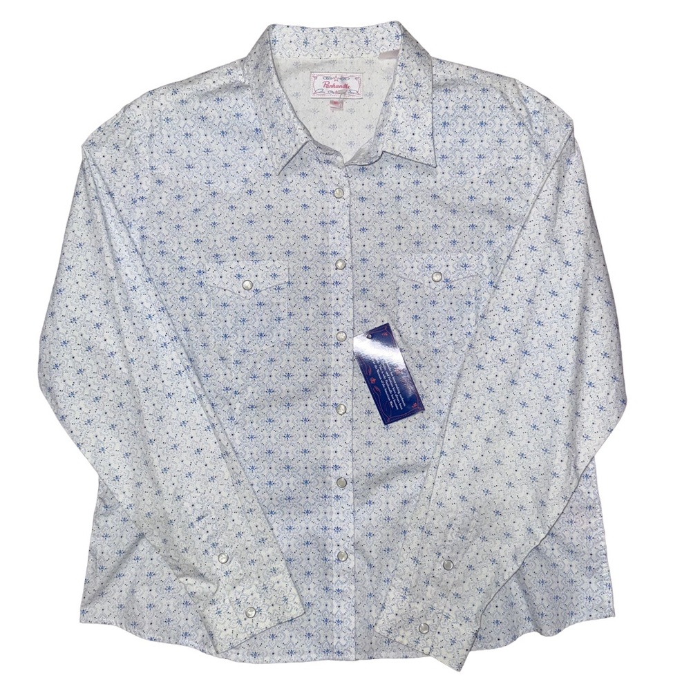 Panhandle White Pearl Snap Button Down‎ Western Shirt Cowgirl Rodeo
